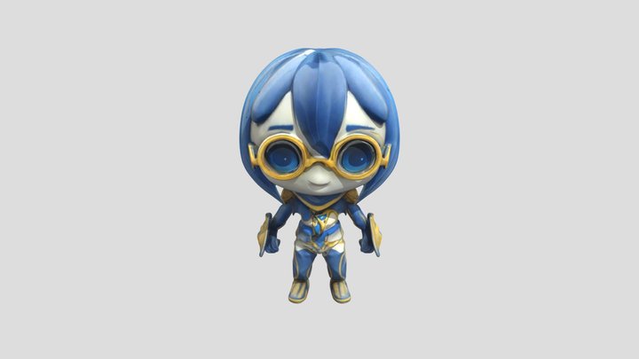 Blue Hero Paladin 3D Model