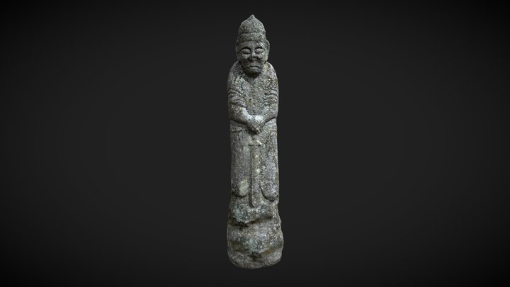 Warrior stone statue 2 3D Model