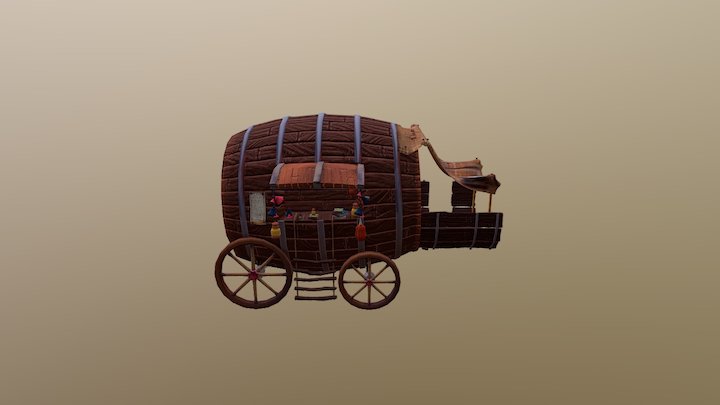 Barrel Wagon 3D Model