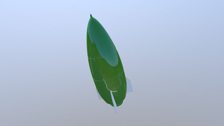Green Light - Rocket Ship Mascot 3D Model