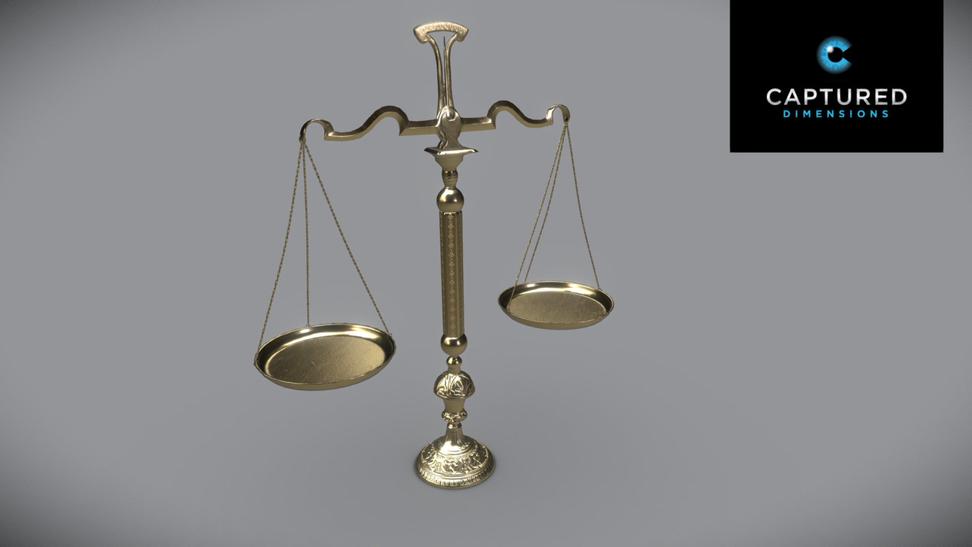 3D model Vintage Polished Brass Scale - This is a 3D model of the Vintage Polished Brass Scale. The 3D model is about a light fixture with a light bulb.