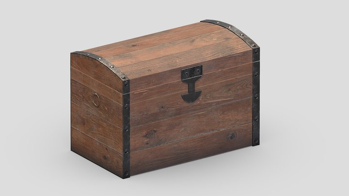 Treasure Chest Box 10 Low Poly PBR Realistic 3D Model