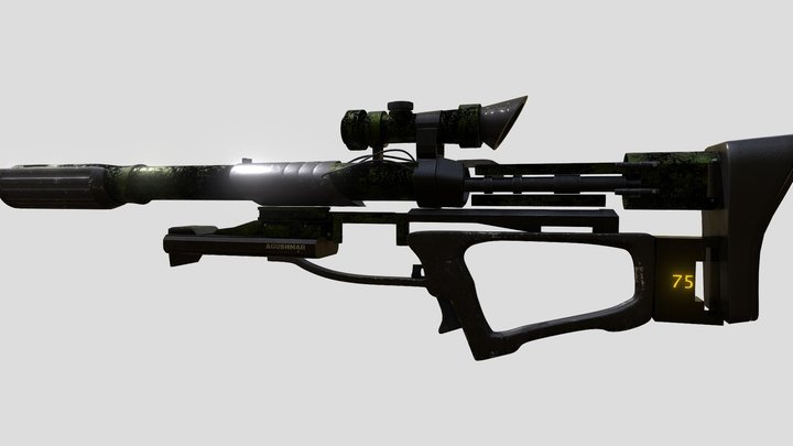 Camouflaged rifle 3D Model