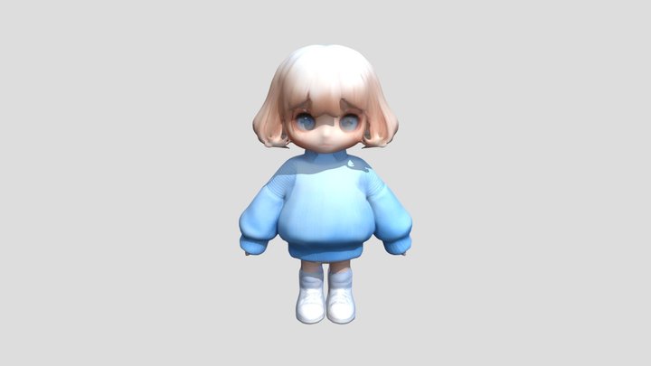 Blue Sweater Girl 3D Model