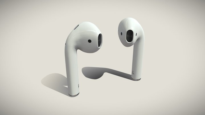 Apple AirPods wireless bluetooth earphones 3D Model