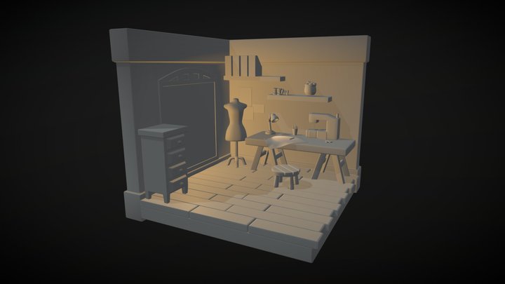 Cozy Sewing Room 3D Model