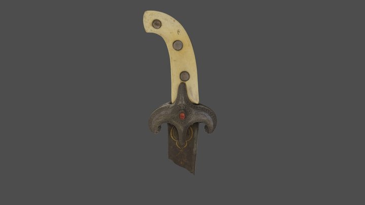 ALFANJE TURCO. Empuñadura y Sección de hoja 3D Model