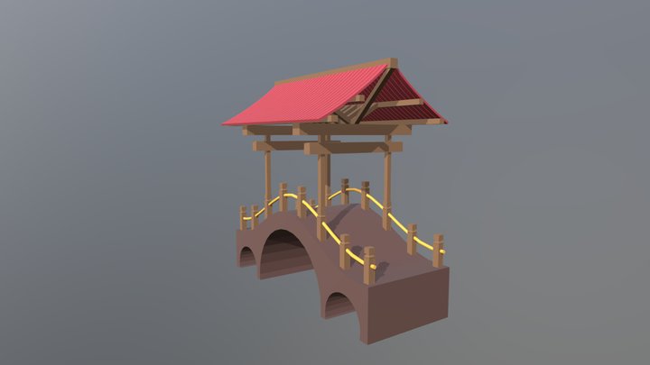 Low poly torii bridge 3D Model
