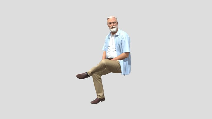 Casual Senior in Light Blue Shirt