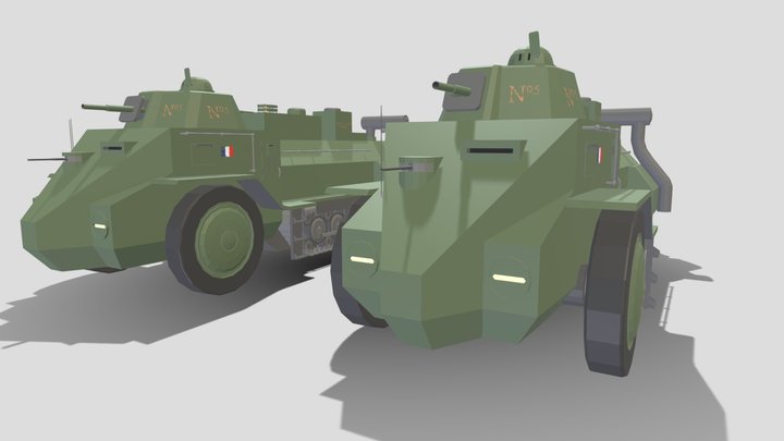French Steam Tank  "Ancien 5" 3D Model
