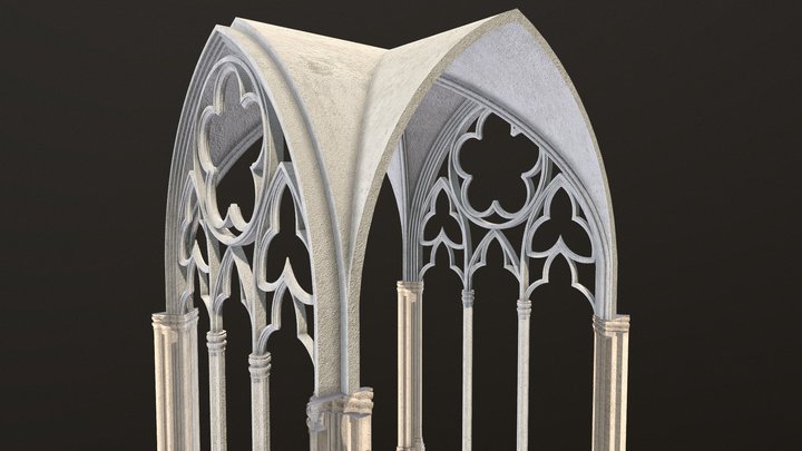 Gothic Architecture - Vaulted Ceiling + Arches 3D Model