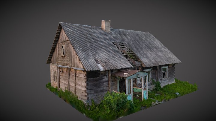 Old wooden abandoned house 3D Model