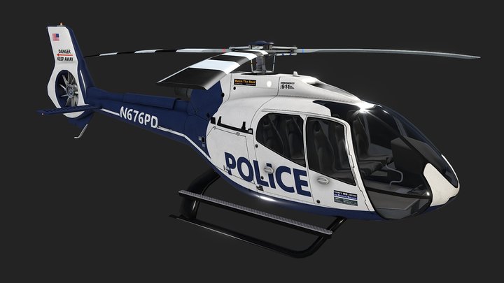 Helicopter Airbus H130 Police Livery 7 3D Model