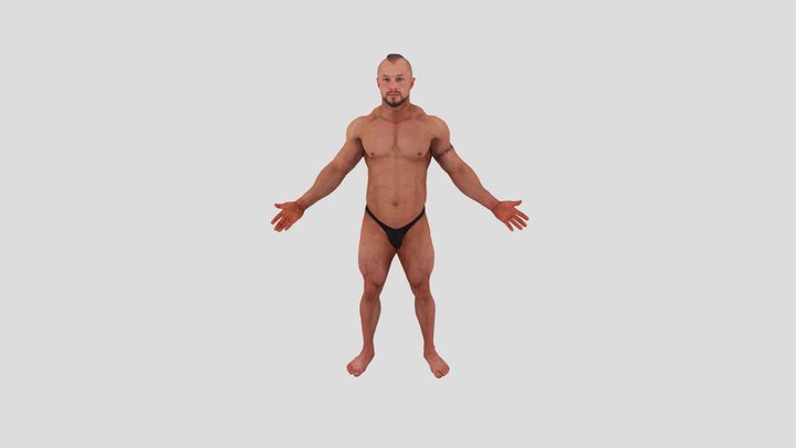 Duncan - Male A-Pose Scan Underwear 3D Model