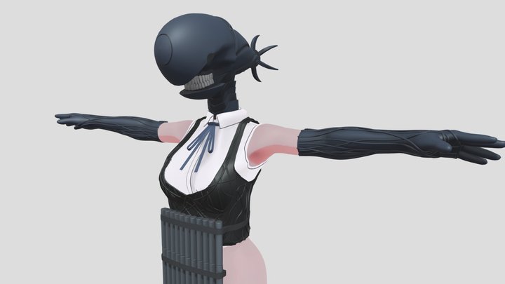 Reze Stylized Anime Girl Game Ready 3D Model
