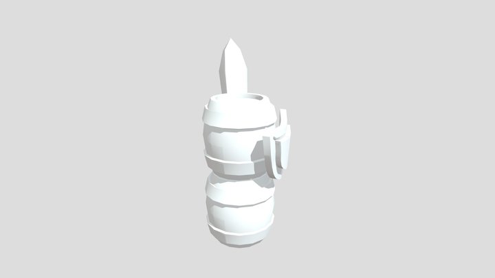 weapon and barrel 3D Model