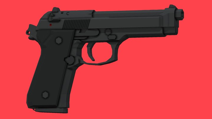 Low-Poly Beretta M9 3D Model