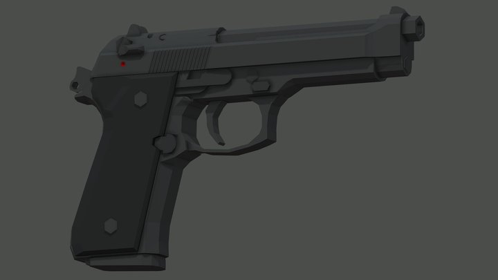 Low-Poly Beretta M9 3D Model