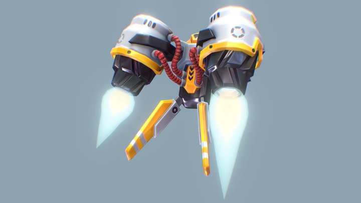Low Poly Stylized Jetpack 3D Model