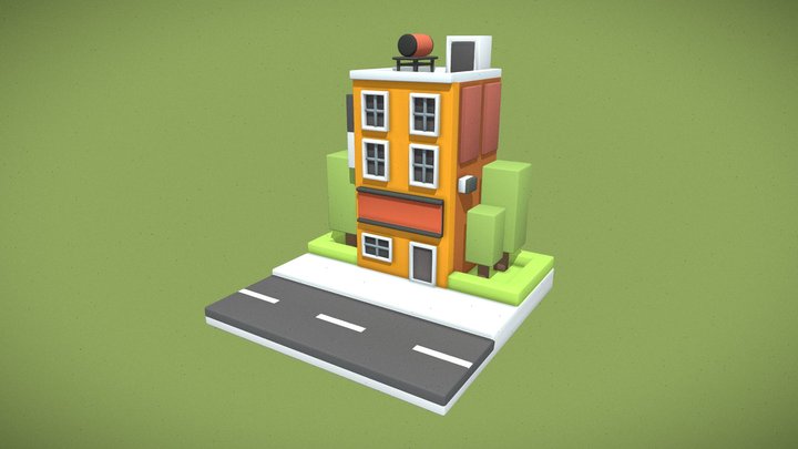 Lowpoly Street 3D Model