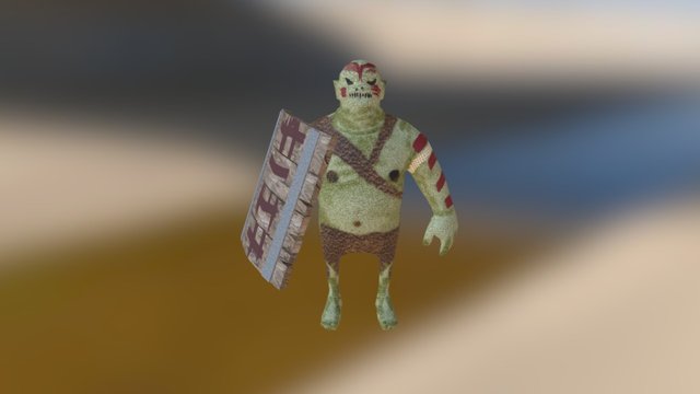 Goblin With Shield 3D Model