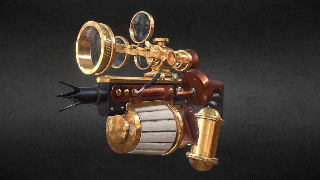 Steampunk Spike Gun - 3D model by CWK [c7a25b9] - Sketchfab