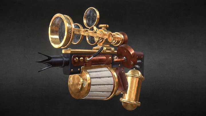 Steampunk Spike Gun 3D Model