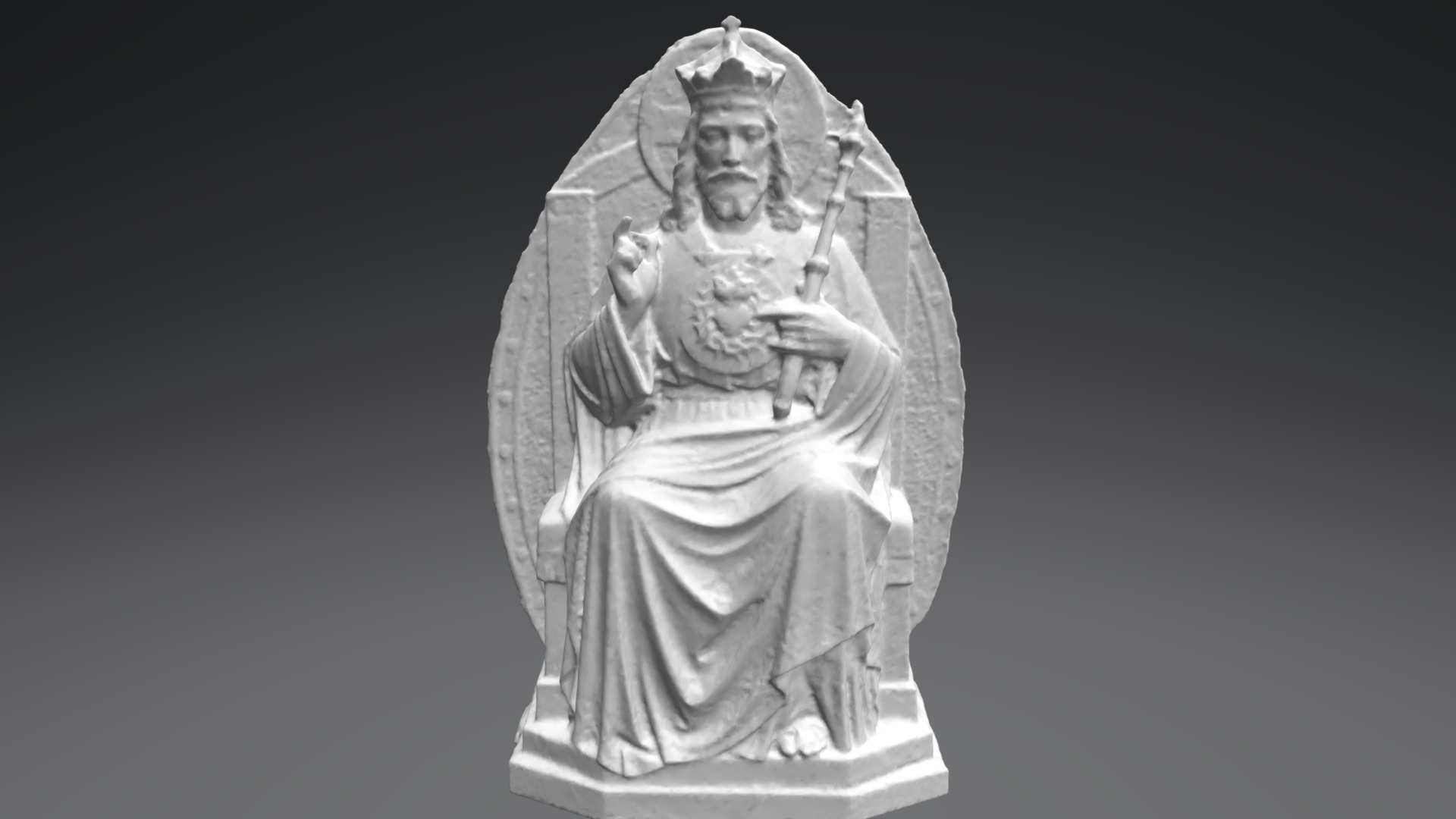 3D model Heilig Hart Jezus - This is a 3D model of the Heilig Hart Jezus. The 3D model is about a statue of a person.