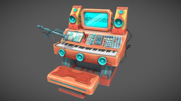 Sci-Fi Piano 3D Model