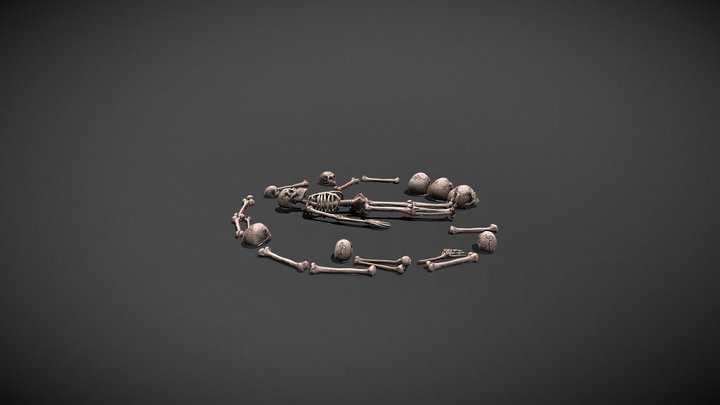 Stylized Skeleton Remains Prop Pack