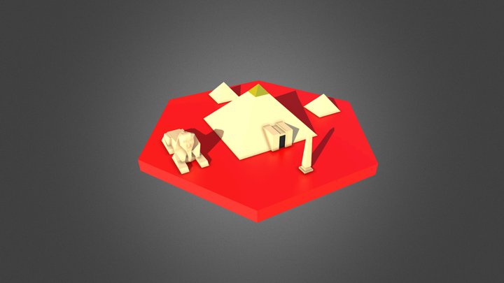 Miniture Table Top | Egypt Temple - (low detail) 3D Model