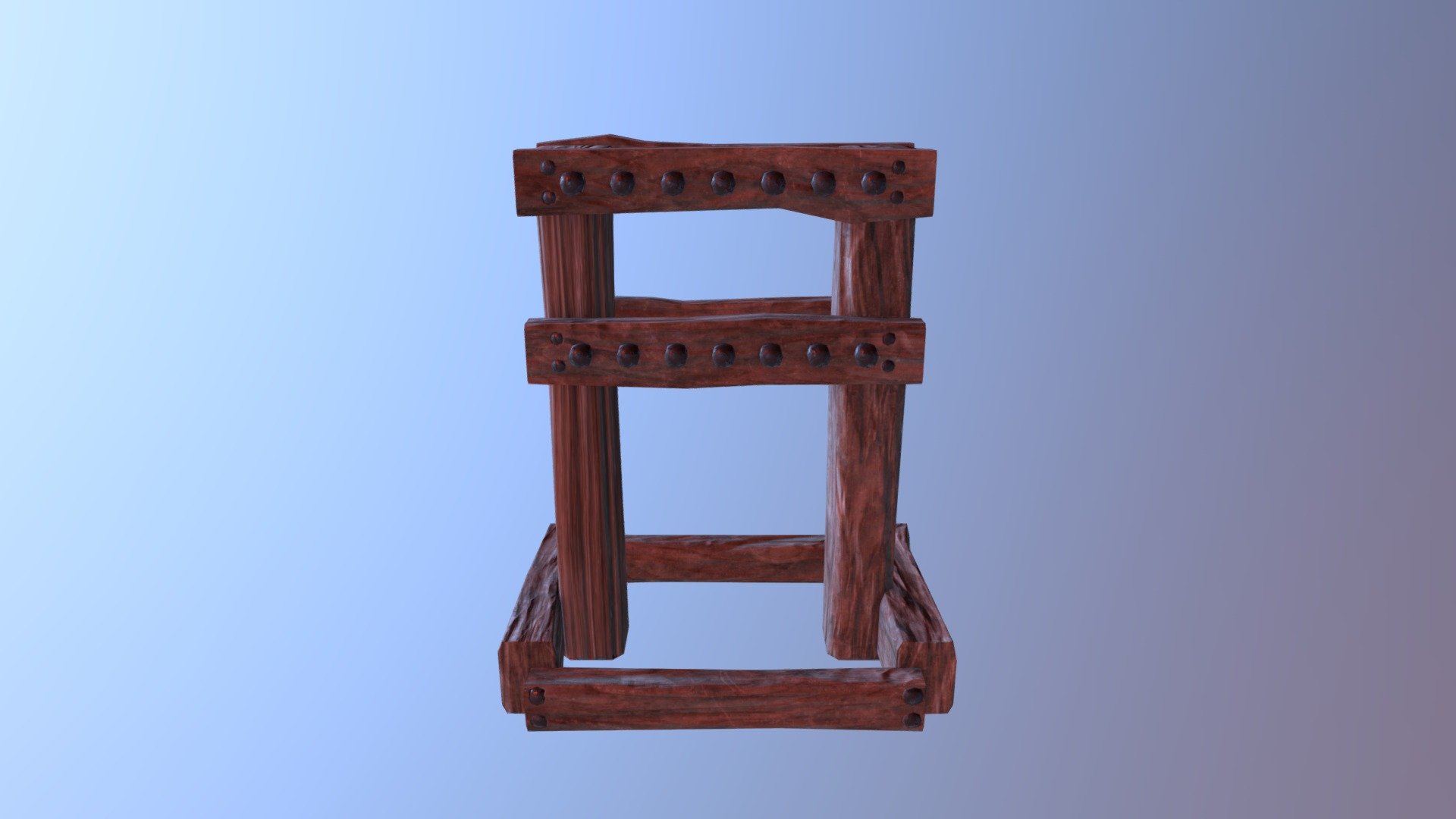 Wooden And Iron Weapon Rack
