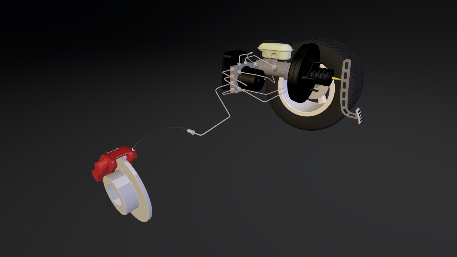 Car Disk Braking System - 3D model by wrapped [c7ac9cc] - Sketchfab
