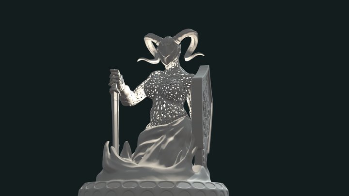 Female Angelic Guardian of Faith 3D Model
