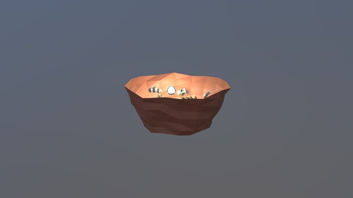 Sunset in a valley 3D Model