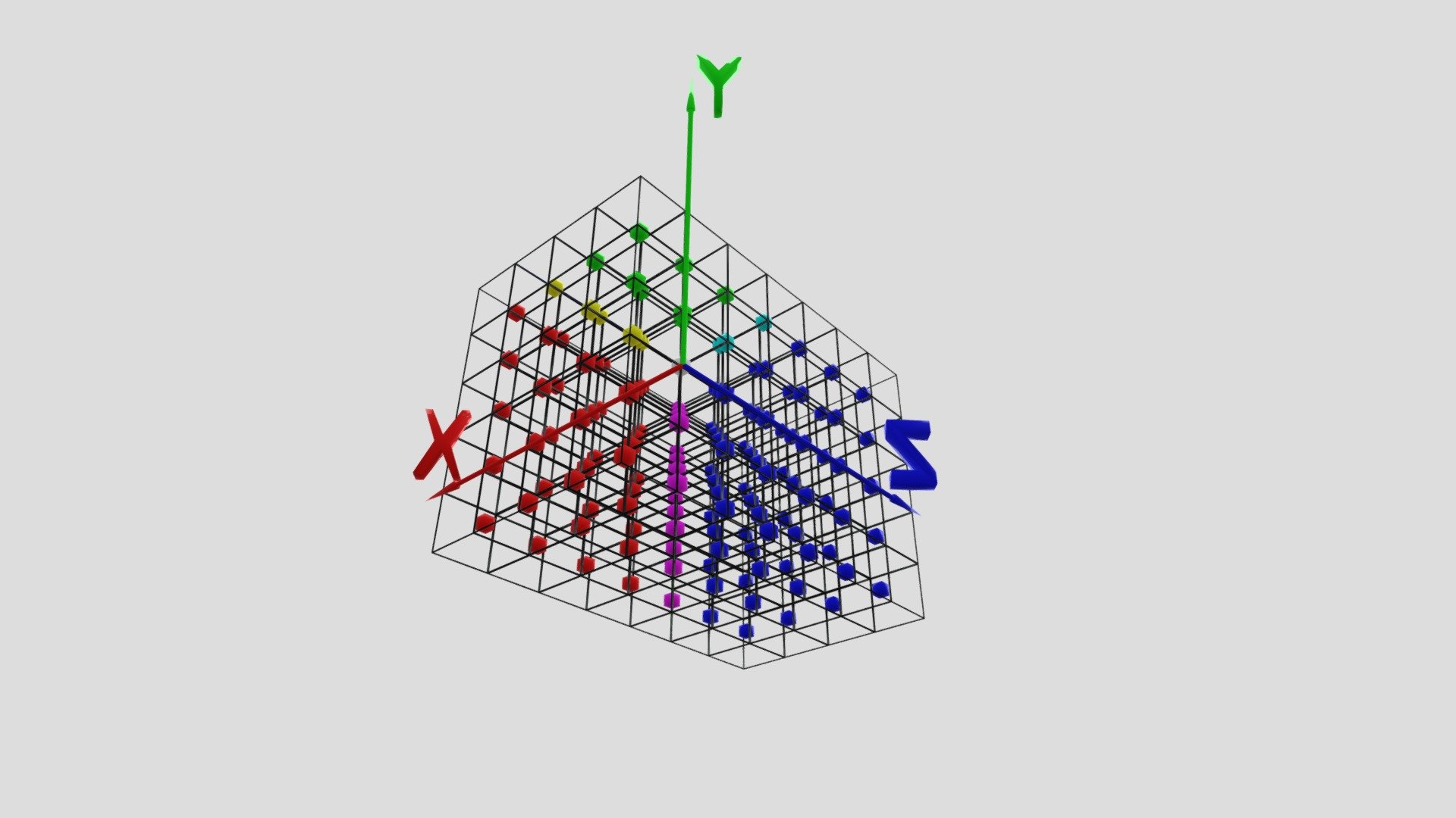 Random 3D rectangle divided by the line x=y=z.