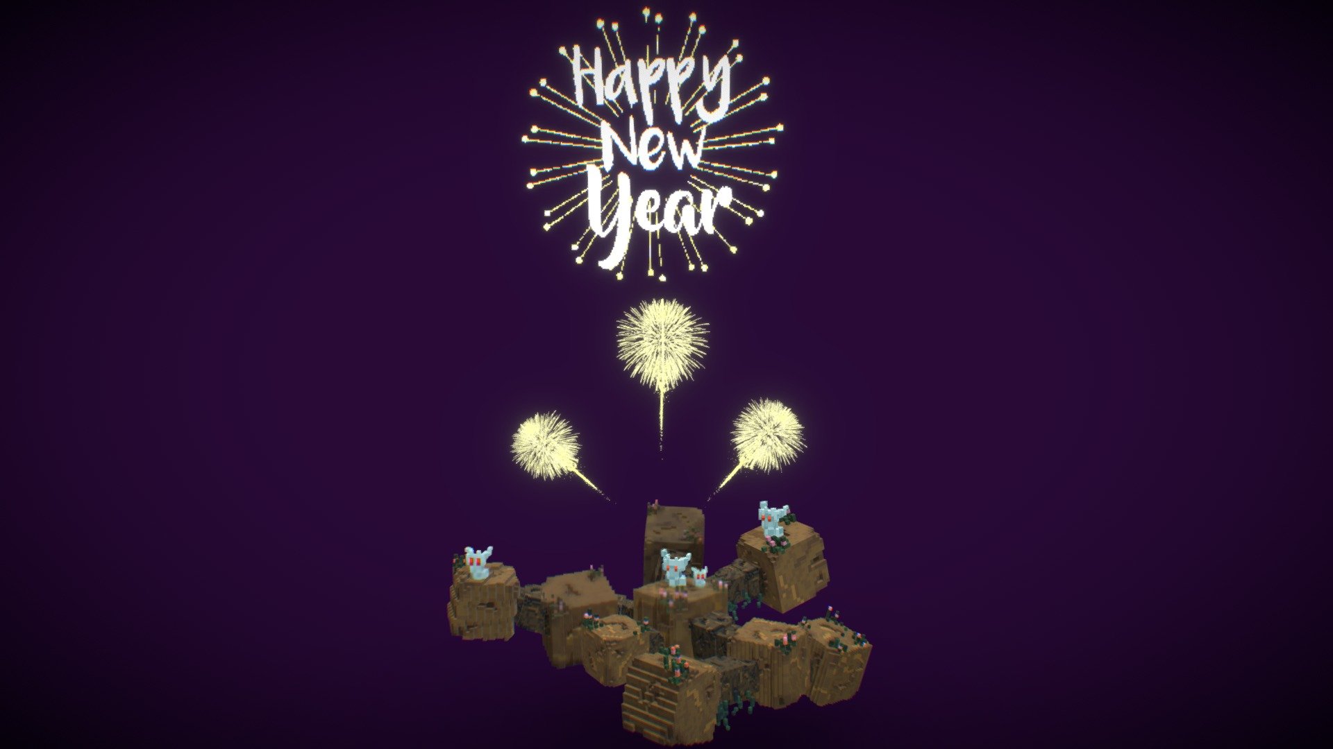 Happy New Year - bunnies having a blast