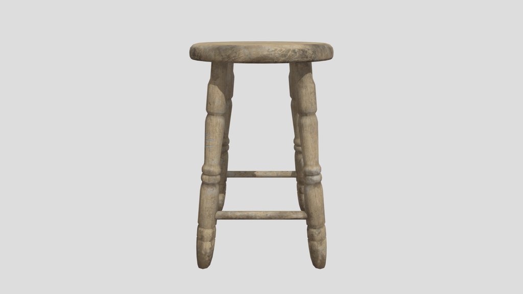 Dirty Wooden Stool
