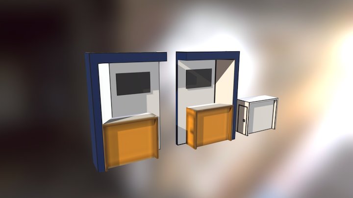 展櫃藍白板 3D Model