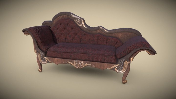 Victorian Lounge Sofa 3D Model