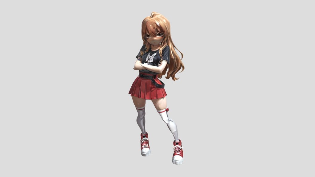 Chica Anime Rebelde – Modelo 3D Estilizado