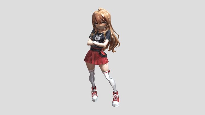 Chica Anime Rebelde – Modelo 3D Estilizado 3D Model
