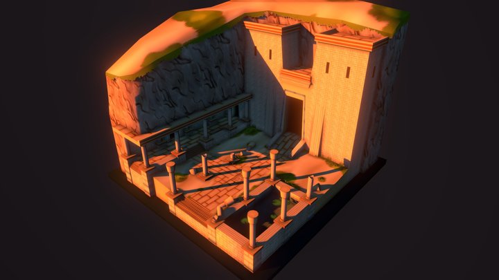 Cubicle Egyptian Temple 3D Model
