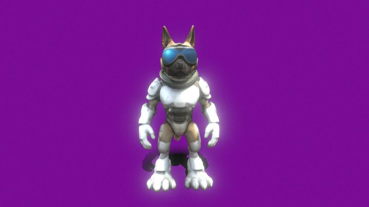 MFuturistic little dog 3D Model