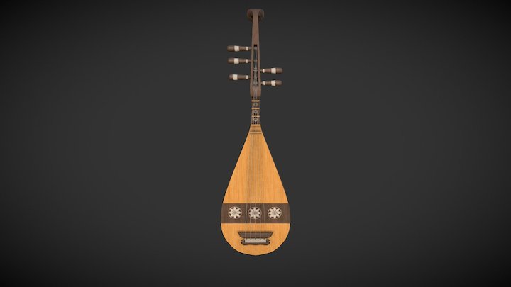 Tang Dynasty 5 String Pipa 3D Model