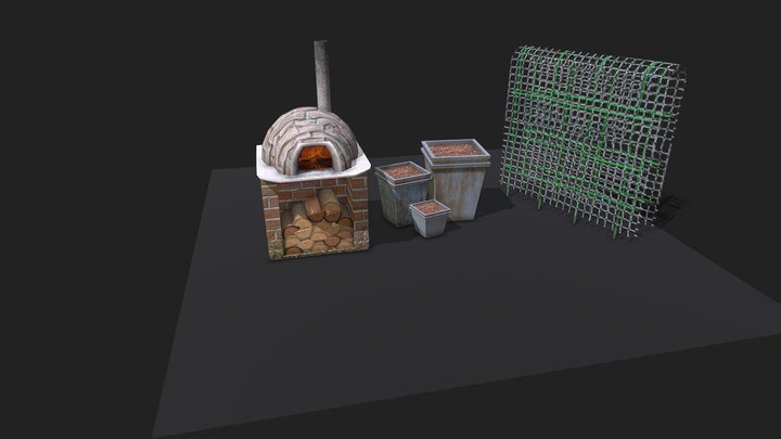 DAE 3 simple props 3D Model