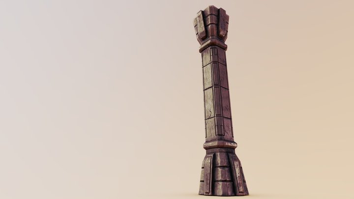 Stone rock Column, Pillar 3D Model