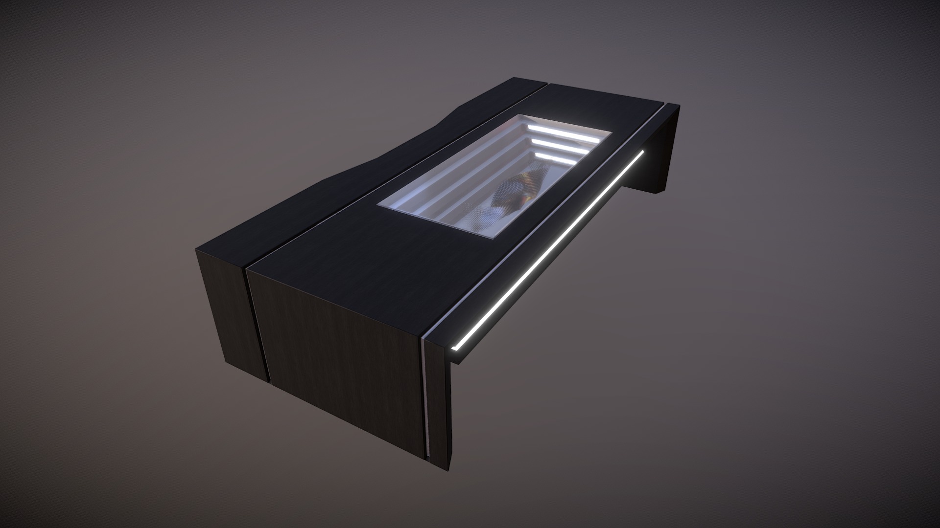 3D model Scifi Desk - This is a 3D model of the Scifi Desk. The 3D model is about a black lamp shade.