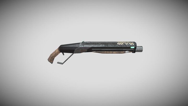 Sci-Fi Lever-Action Shotgun 3D Model