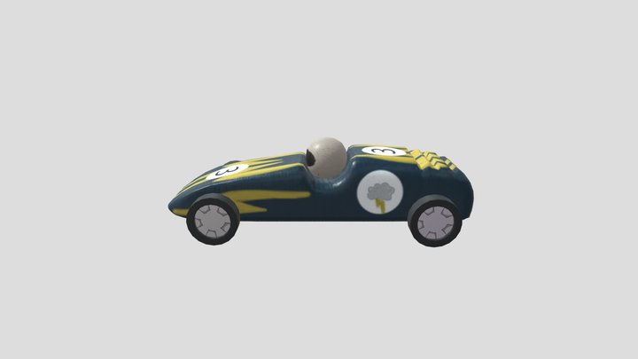 Lighting cloud textures Toy car 3D Model